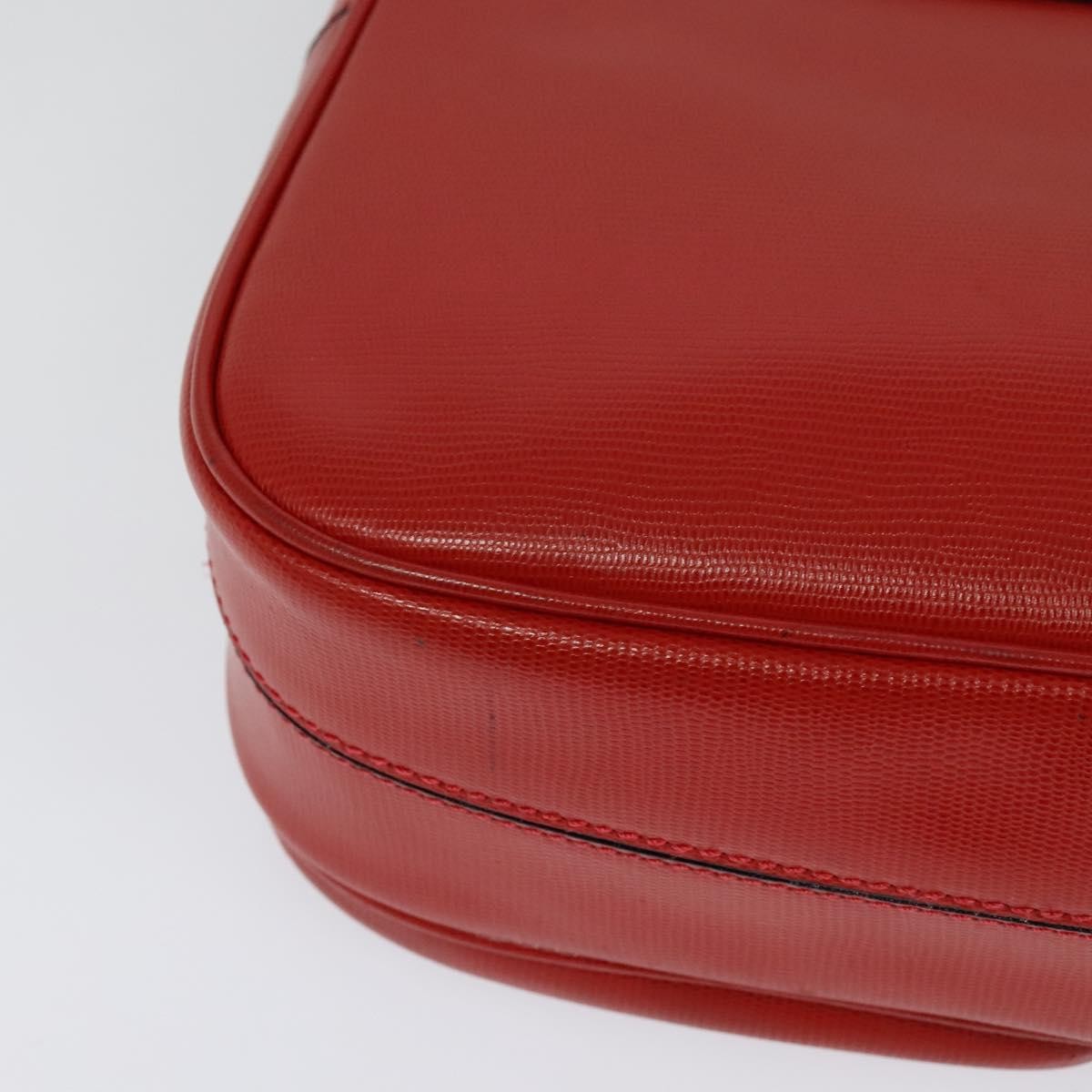 Celine Circle logo Leather, RED, LEATHER, Shoulder bag