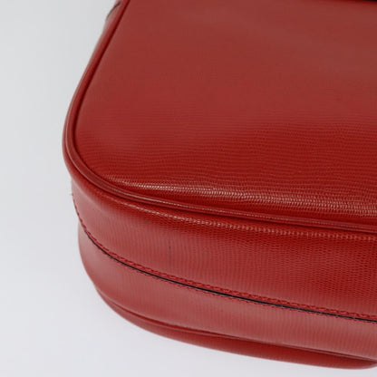 Celine Circle logo Leather, RED, LEATHER, Shoulder bag