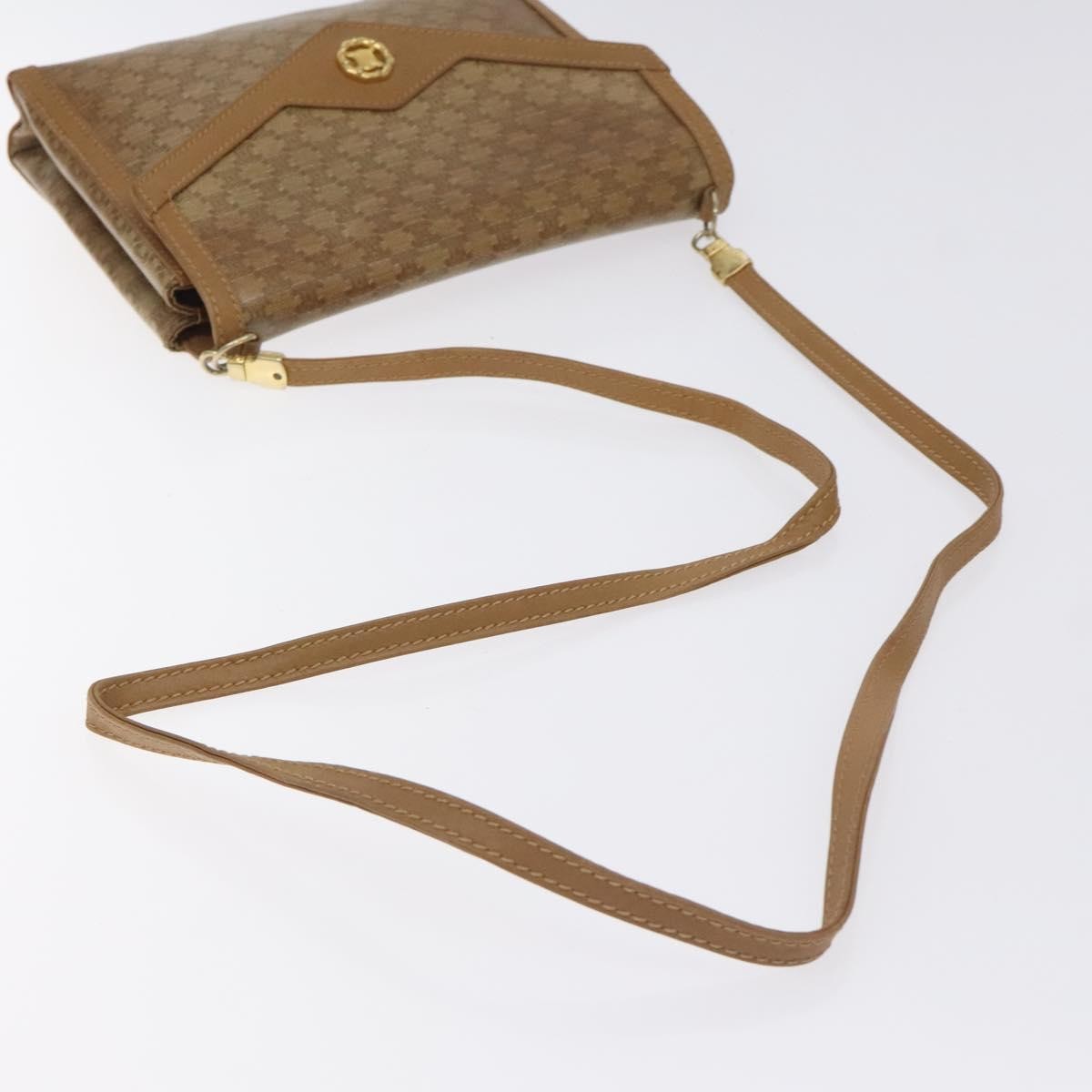 Celine Macadam Shoulder Bag Canvas, BROWN, CANVAS, Shoulder bag