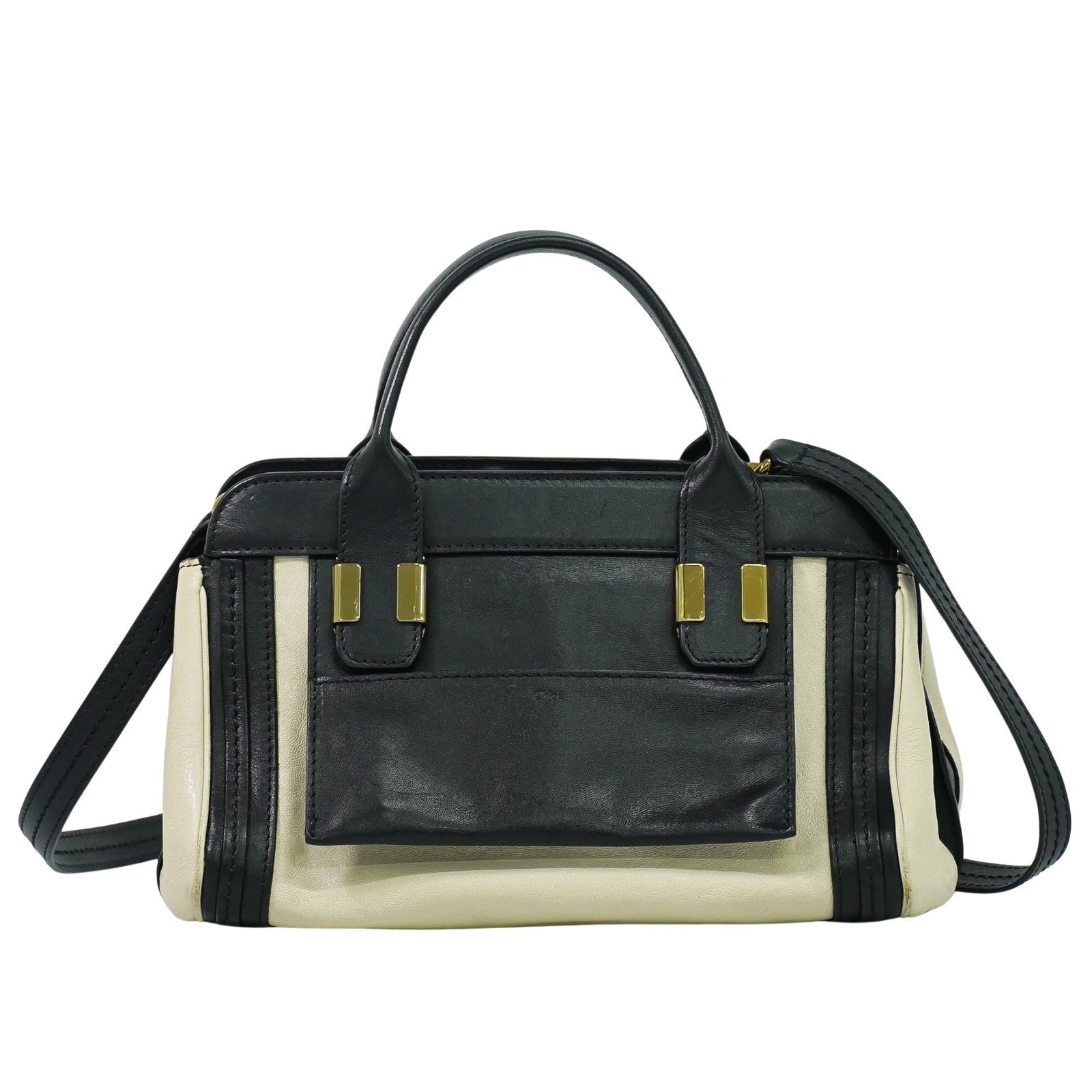 Chloe Alice Satchel Leather, BEIGE, LEATHER, Handbag