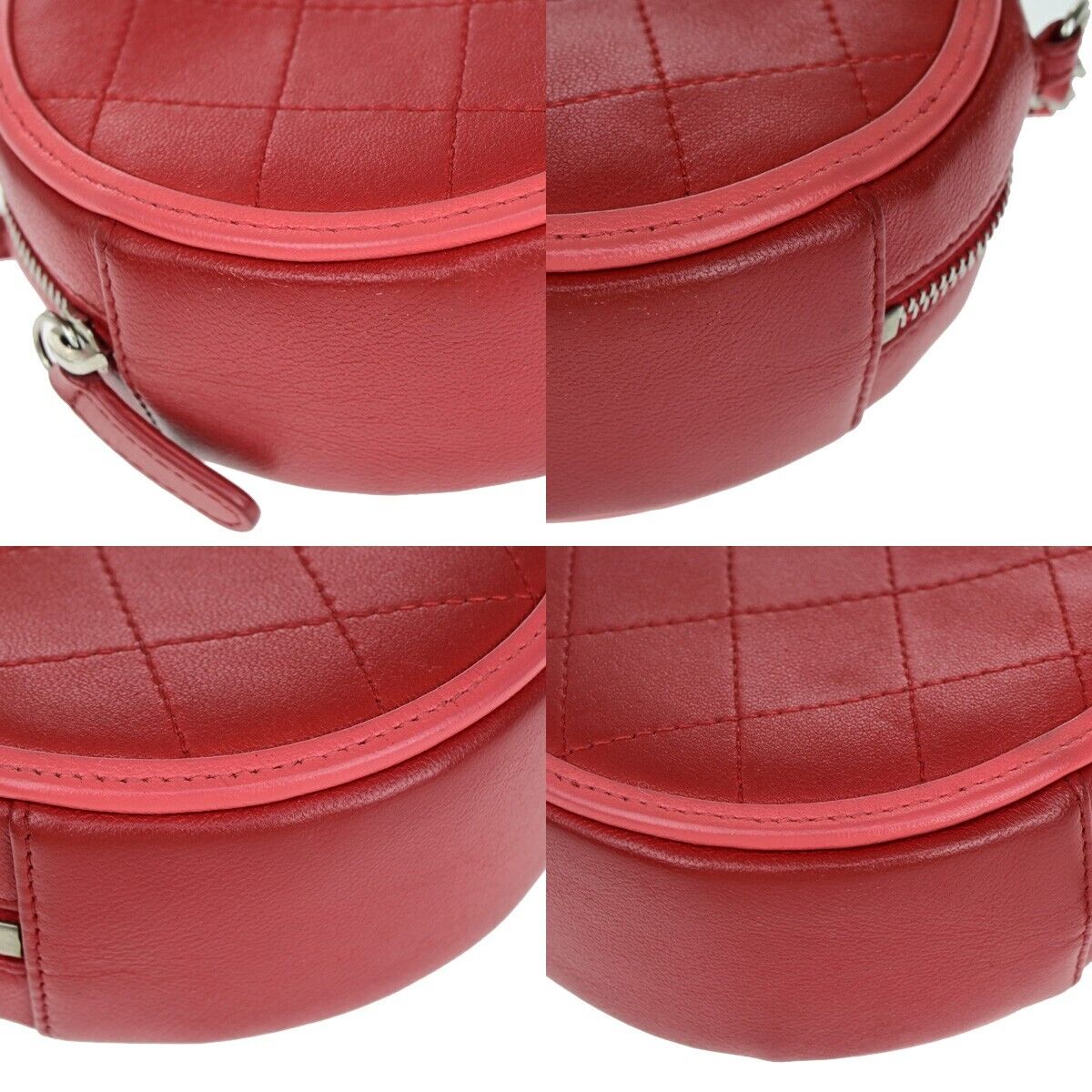 Chanel Pearl Crush Round Clutch with Chain Quilted Lambskin, PINK, LEATHER, Shoulder bag