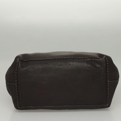 Fendi Selleria Frame Doctor Bag Leather, BROWN, LEATHER, Handbag