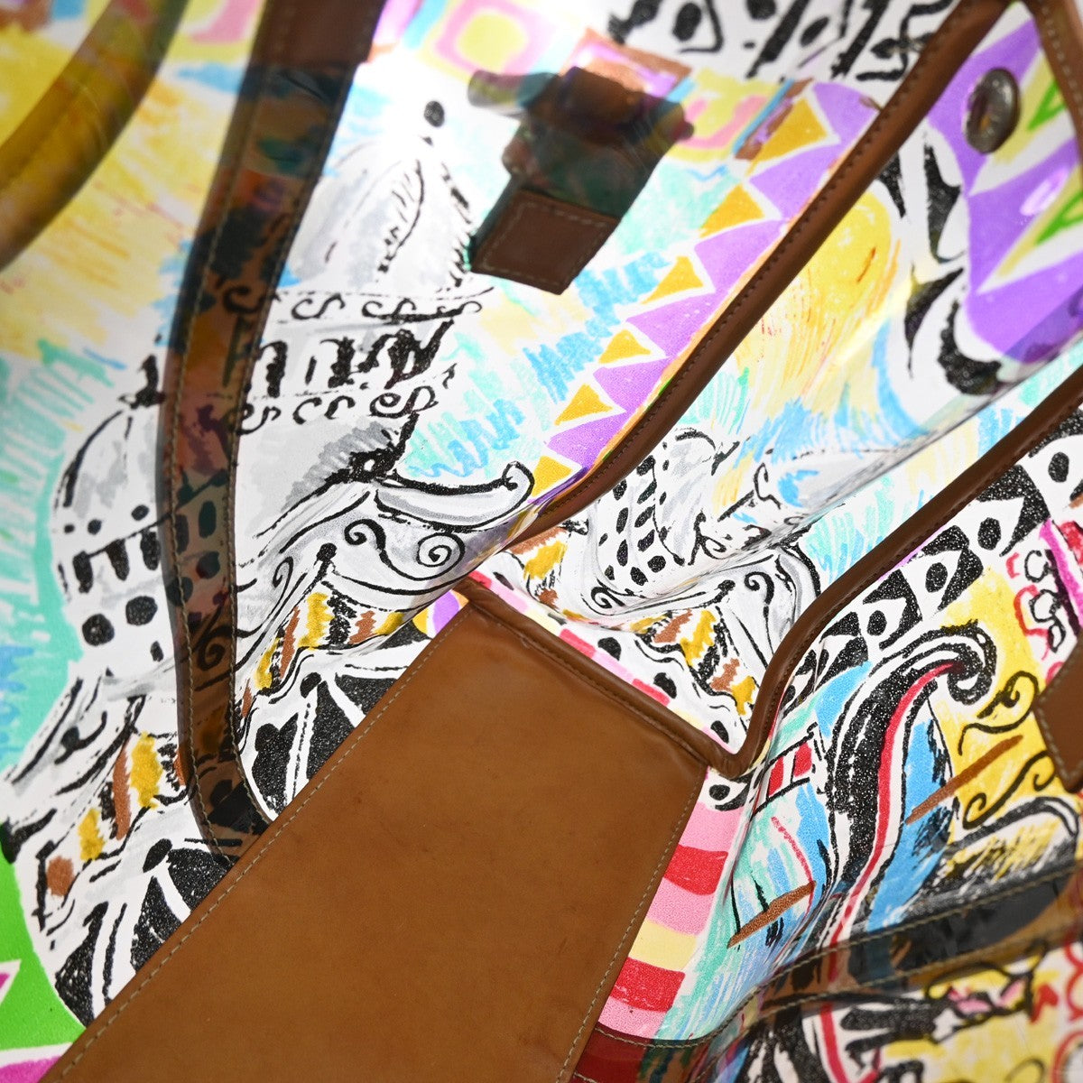 Prada Venice Belted Tote Printed Canvas and Leather, MULTICOLOUR, LEATHER, Tote bag