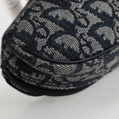 Christian Dior Saddle Zip Pouch Diorissimo Canvas, NAVY, CANVAS, Clutche & pouche