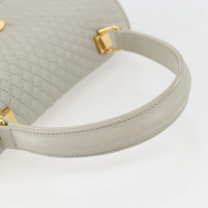 Bally Vintage Handbag Quilted Leather, WHITE, LEATHER, Handbag