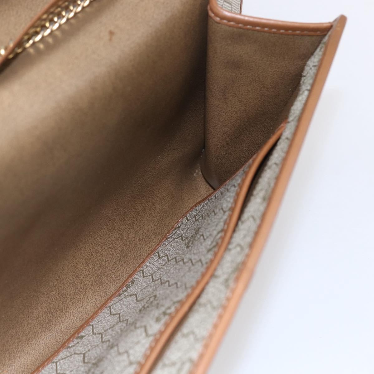 Christian Dior Vintage Honeycomb chain Canvas, BEIGE, CANVAS, Shoulder bag