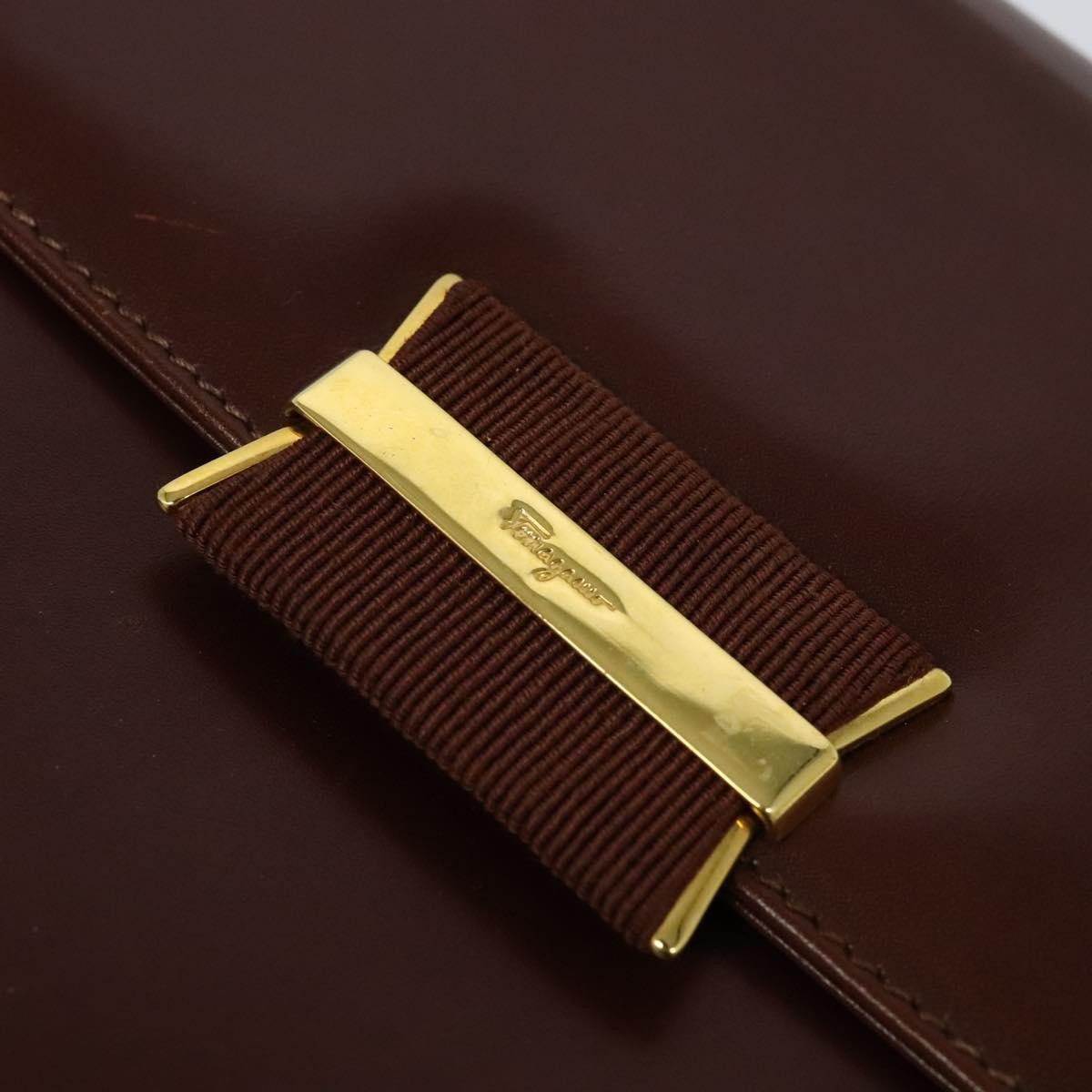 Salvatore Ferragamo Flap Shoulder Bag Leather, BROWN, LEATHER, Shoulder bag
