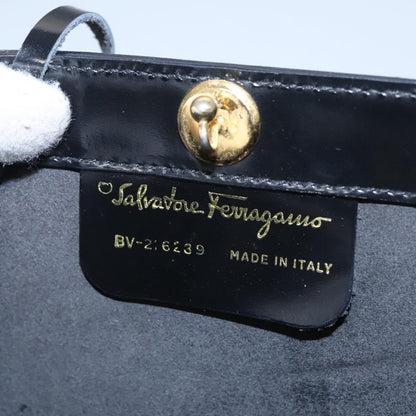 Salvatore Ferragamo Shopper Tote Patent Leather, BLACK, LEATHER, Tote bag