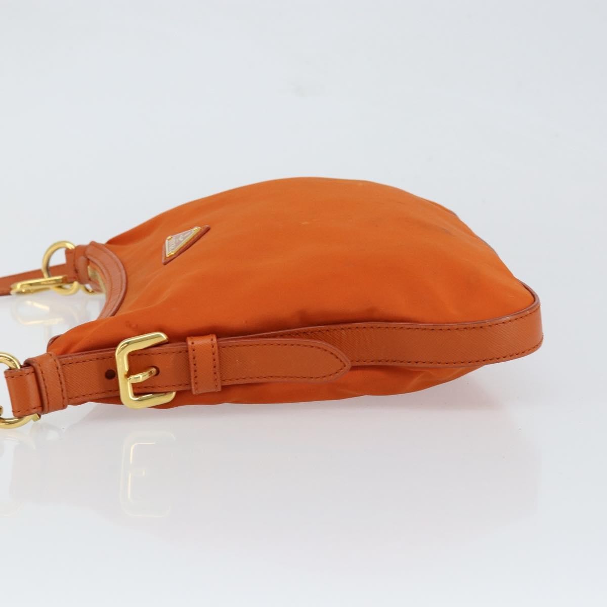 Prada Flat Messenger Tessuto with Leather, Orange, Nylon, Shoulder Bag