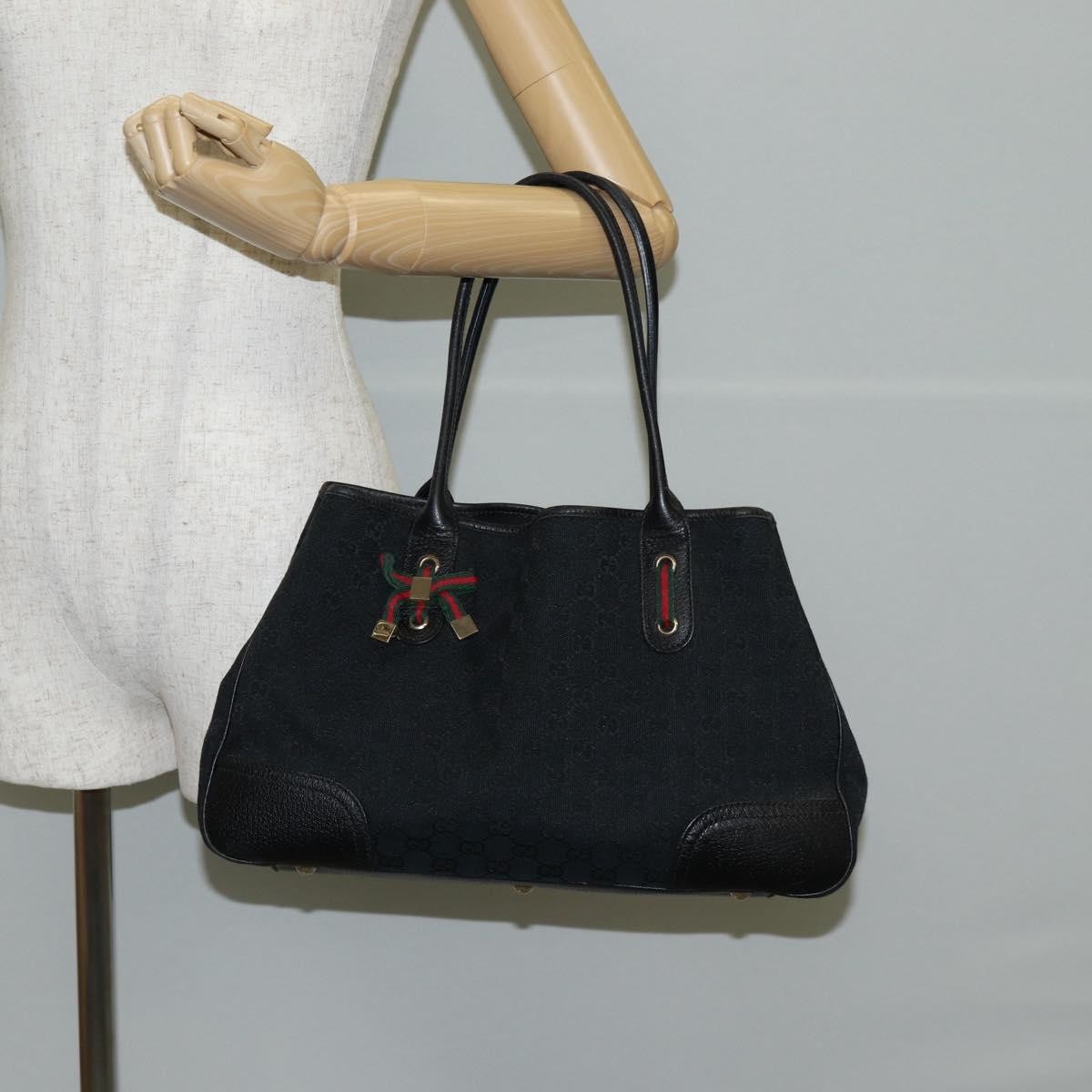 Gucci Princy Tote GG Coated Canvas, BLACK, CANVAS, Tote bag