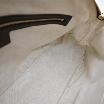 Gucci Vintage Wristlet Clutch Leather, BROWN, CANVAS, Clutche & pouche