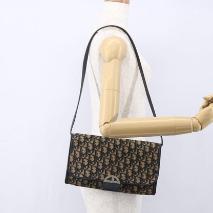 Christian Dior Vintage Trotter Flap Shoulder Bag Diorissimo Canvas, NAVY, CANVAS, Shoulder bag