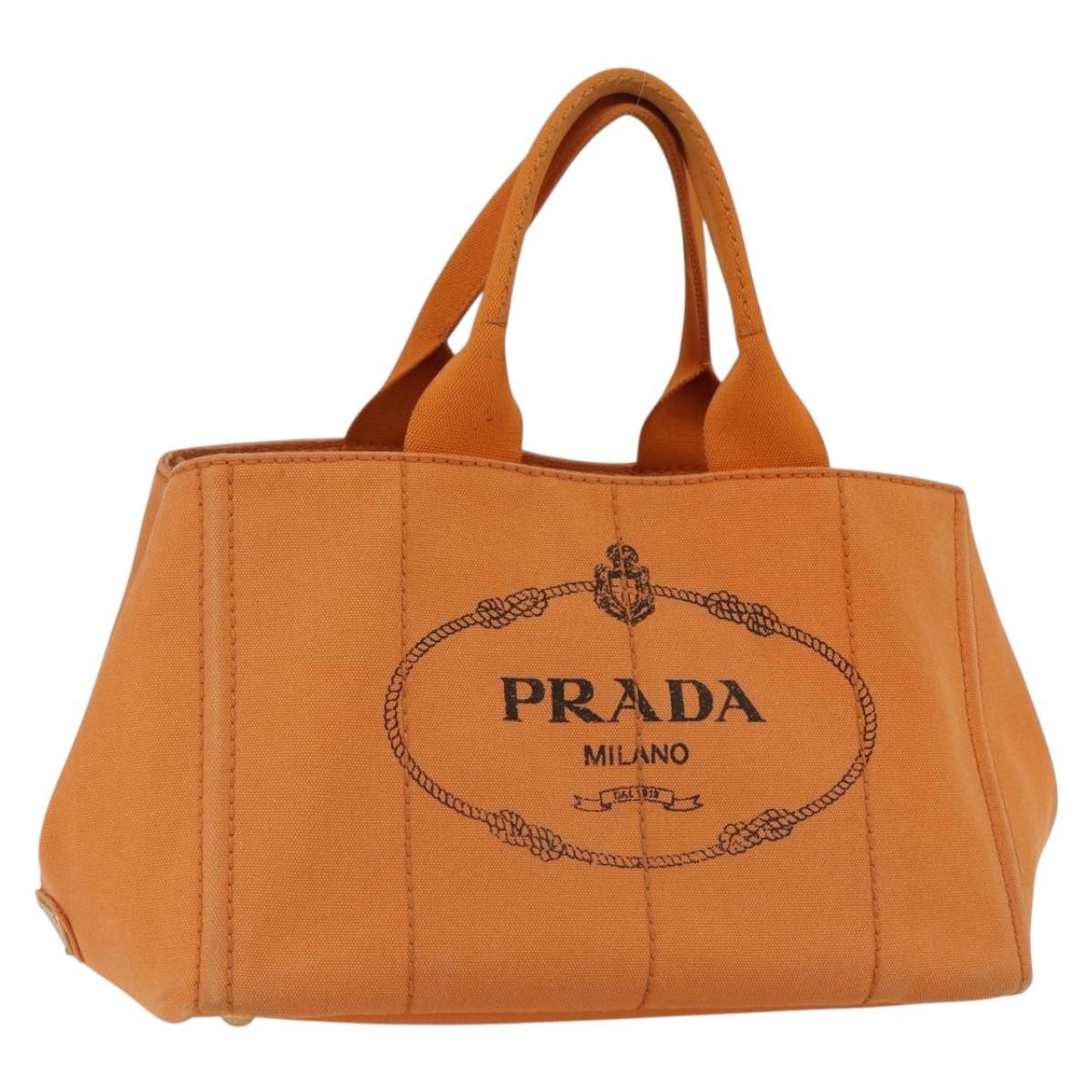 Prada Canapa Tote Canvas, ORANGE, CANVAS, Tote bag