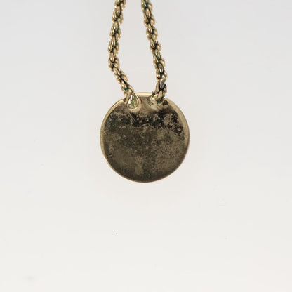 Christian Dior Vintage Logo Round Pendant Necklace Metal, GOLD, METAL, Necklace
