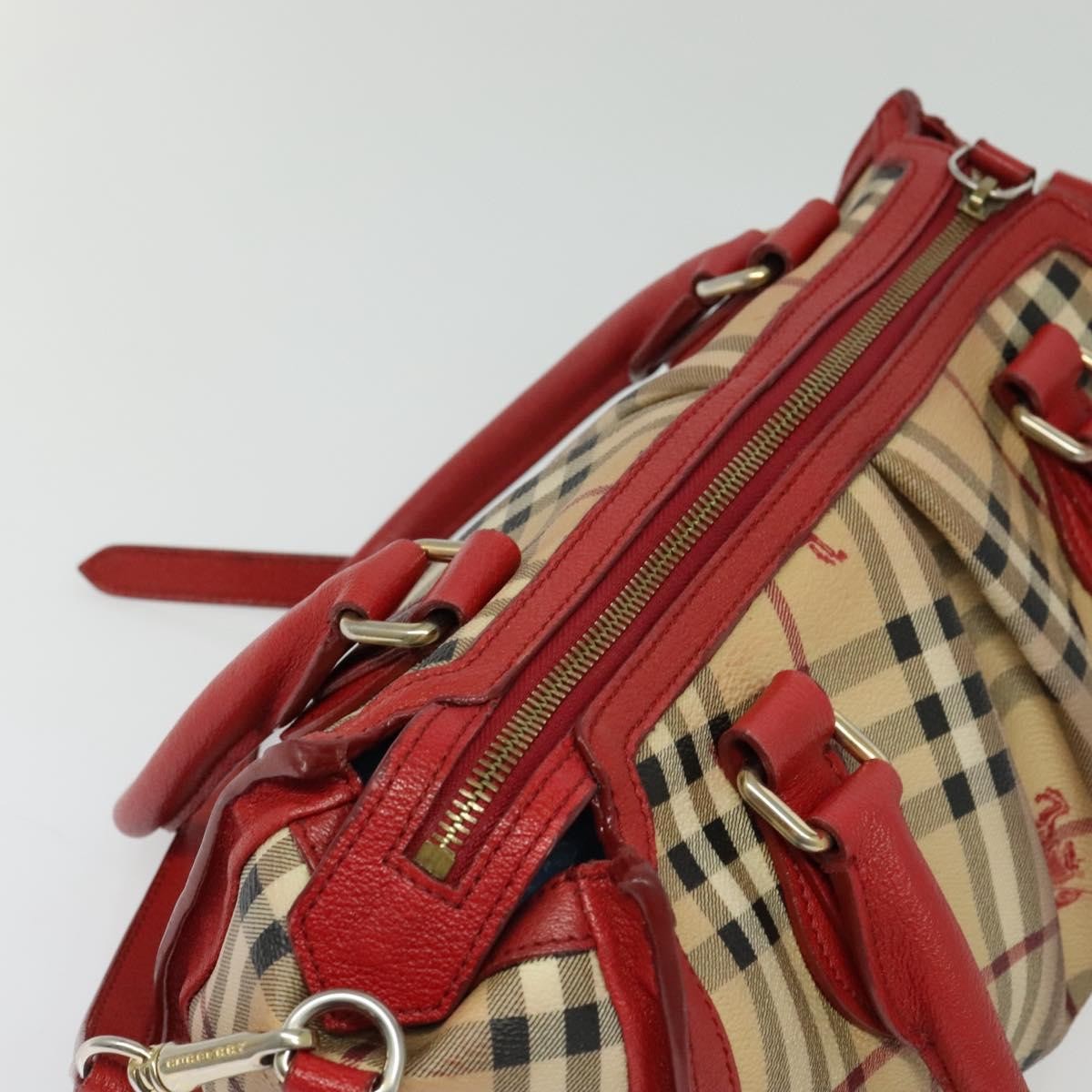 Burberry Pilgrim Satchel Haymarket Coated Canvas, BEIGE, CANVAS, Handbag