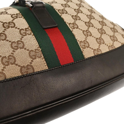 Gucci Web Jackie O Hobo GG Canvas, BROWN, CANVAS, Shoulder bag
