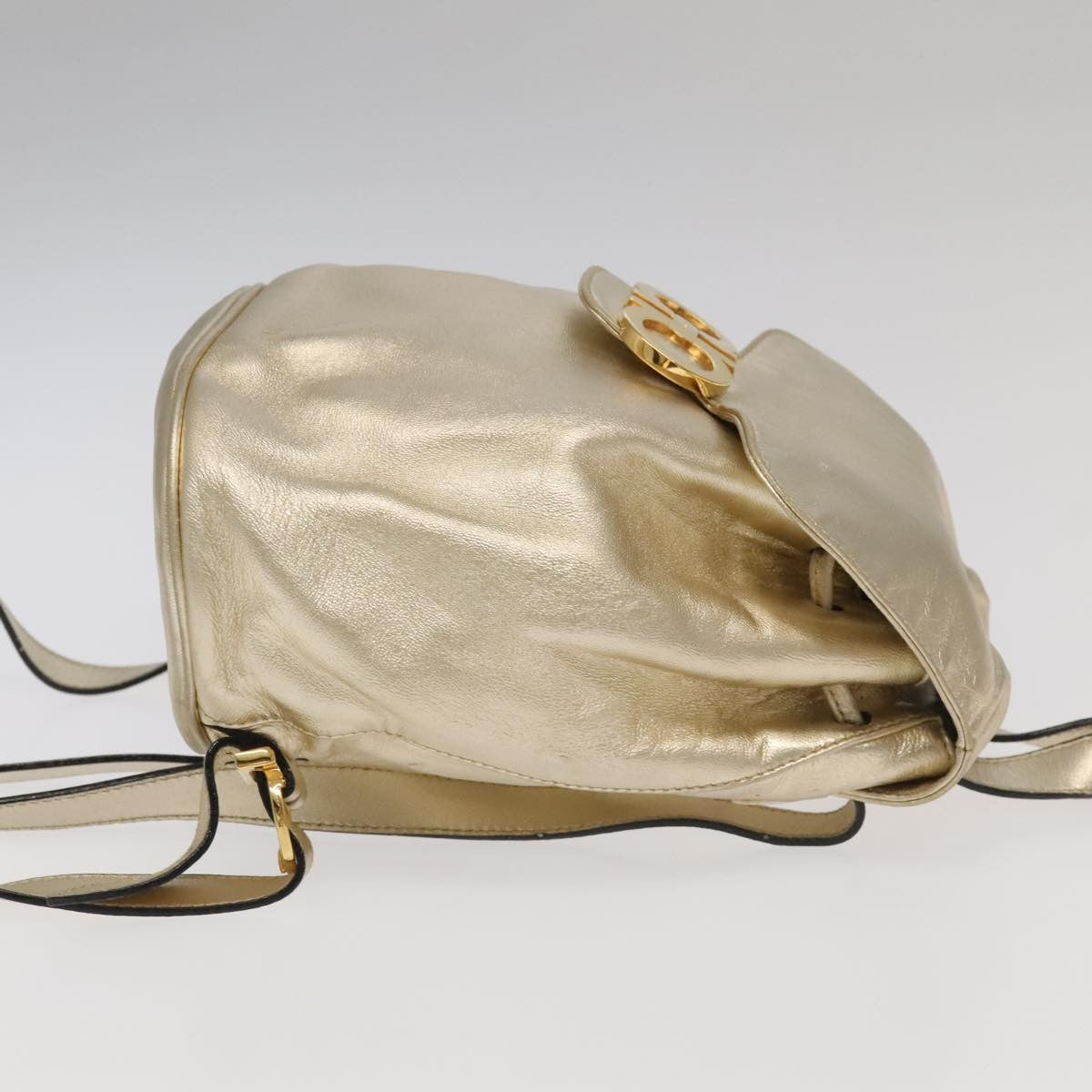 Salvatore Ferragamo Gancini Backpack Leather, GOLD, LEATHER, Backpack