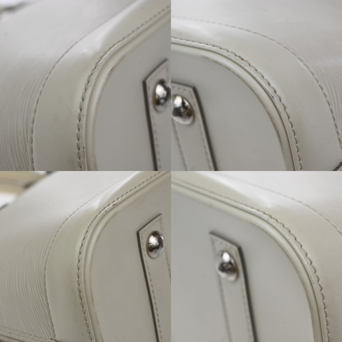 Louis Vuitton Alma Handbag Epi Leather, WHITE, LEATHER, Handbag