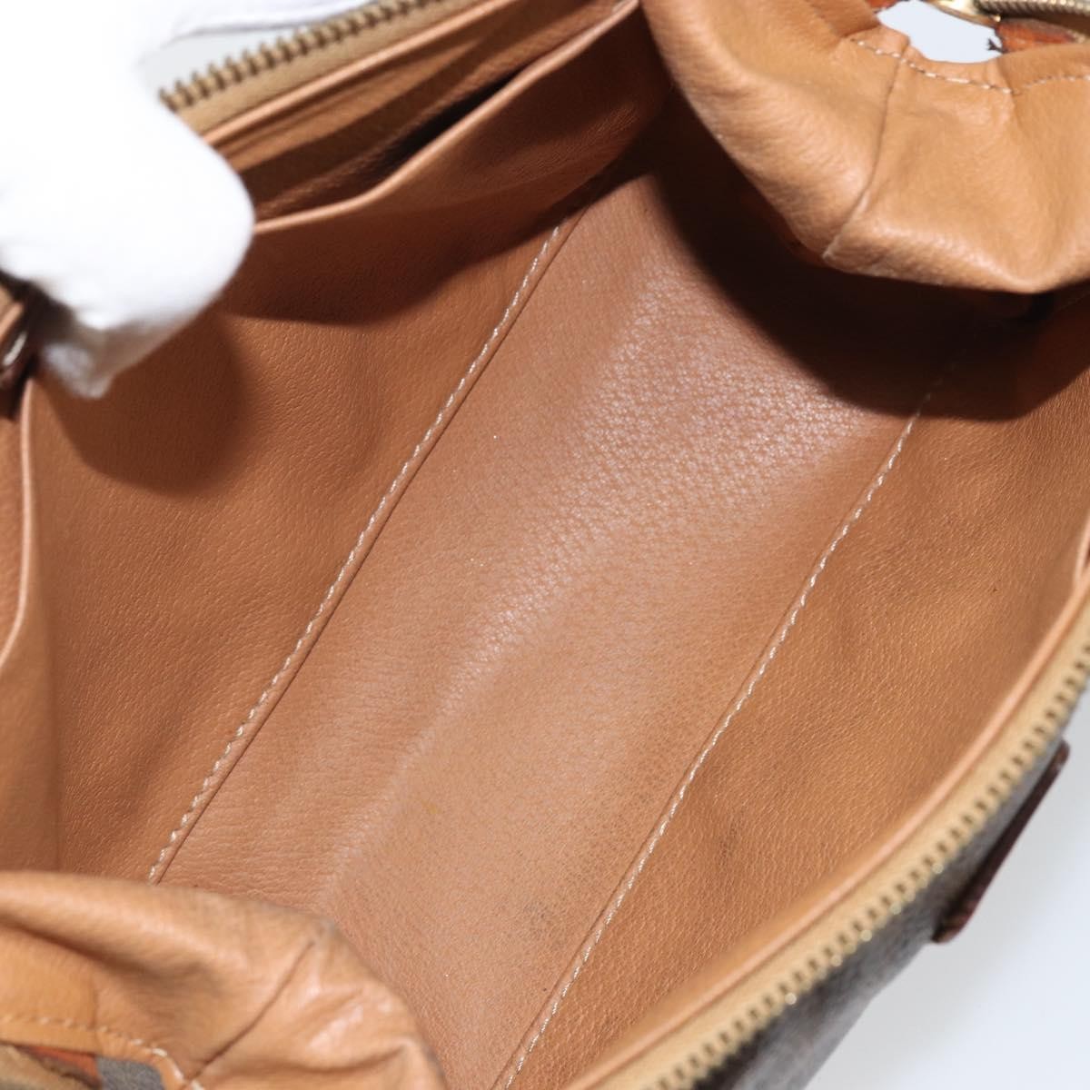 Celine Macadam Pochette Canvas and Leather, BROWN, CANVAS, Clutche & pouche
