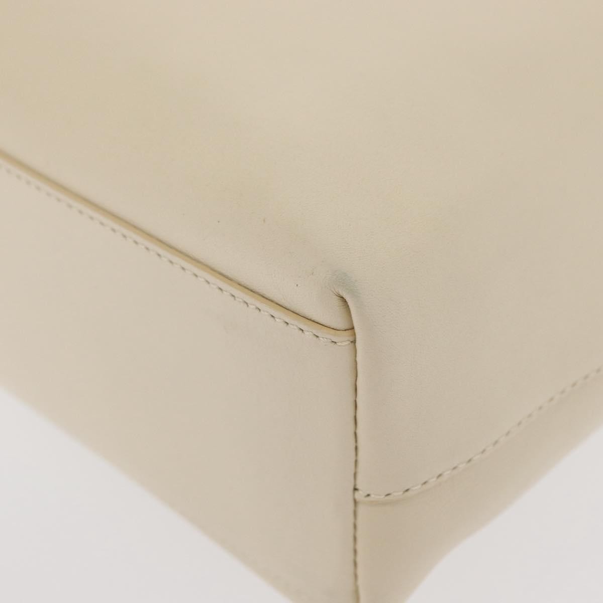 Prada Vintage Tote Leather, WHITE, LEATHER, Handbag