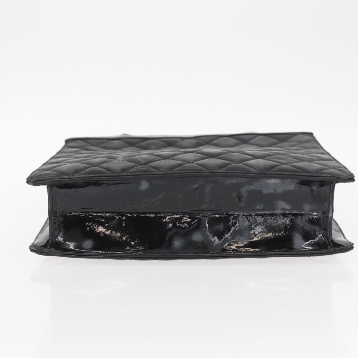 Chanel Chocolate bar tote Leather, BLACK, PATENT_LEATHER, Handbag