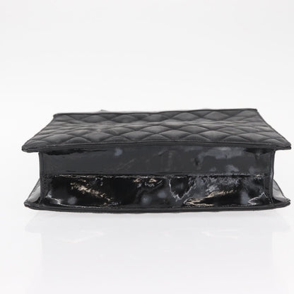 Chanel Chocolate bar tote Leather, BLACK, PATENT_LEATHER, Handbag