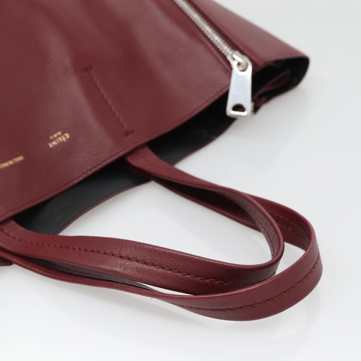 Celine Vertical Cabas Tote Leather, RED, LEATHER, Tote bag