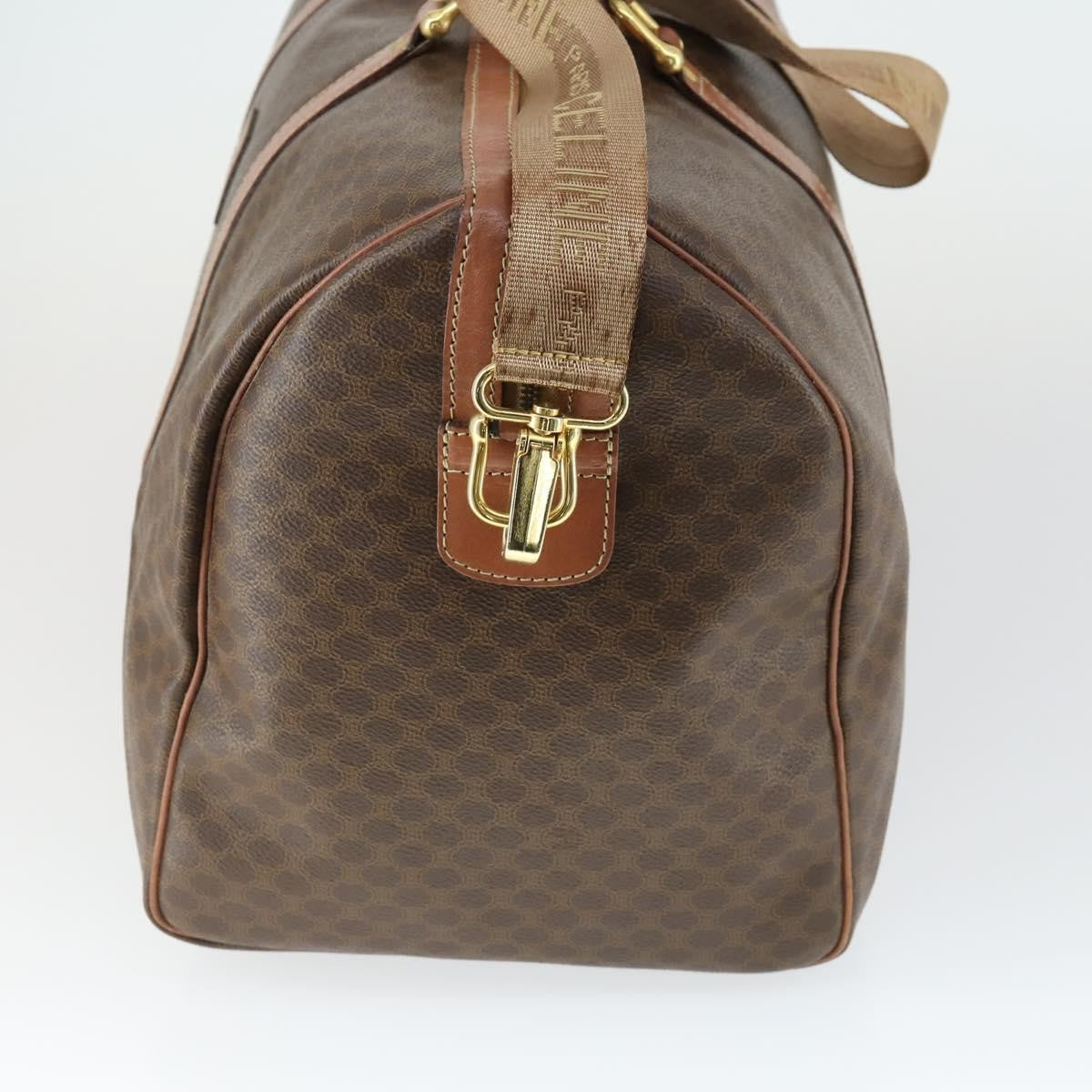 Celine Vintage Duffle Bag Canvas and Leather, BROWN, CANVAS, Travel bag