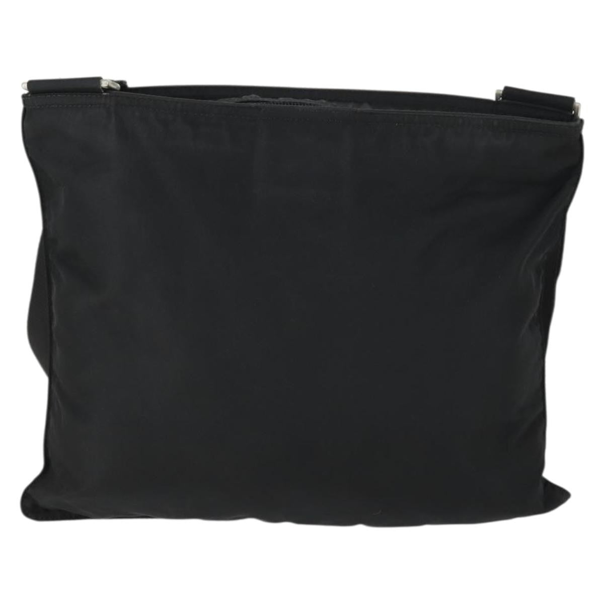 Prada Zip Top Messenger Bag Tessuto, BLACK, NYLON, Shoulder bag