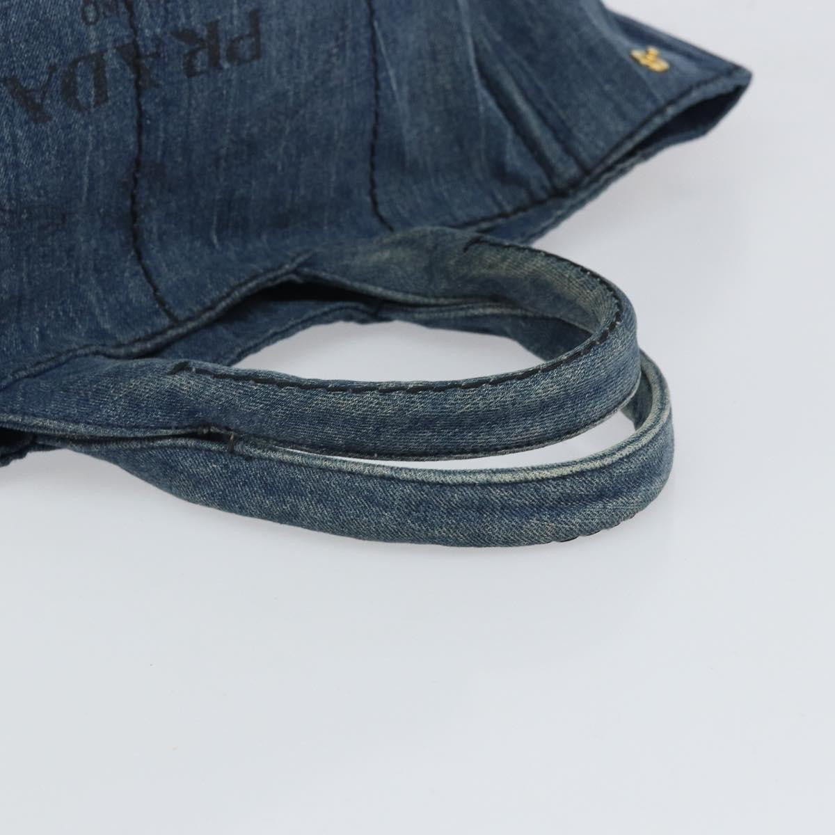 Prada Canapa Open Tote Denim, BLUE, CANVAS, Tote bag