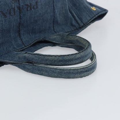 Prada Canapa Open Tote Denim, BLUE, CANVAS, Tote bag