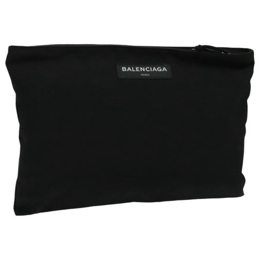 Balenciaga Logo Pouch Canvas, BLACK, CANVAS, Clutche & pouche
