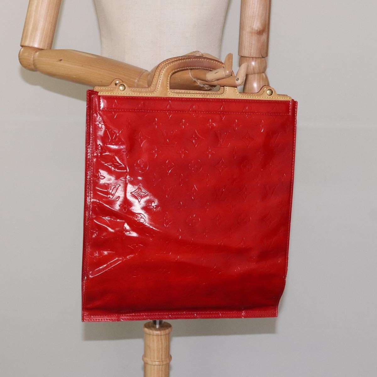 Louis Vuitton Stanton Handbag Monogram Vernis, RED, PATENT_LEATHER, Tote bag