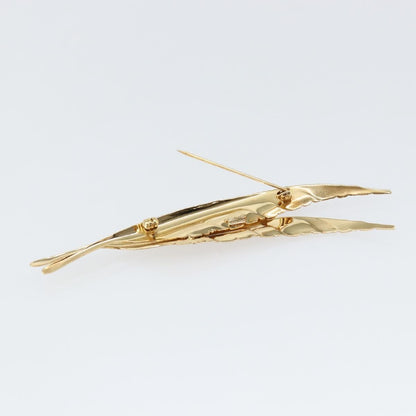 Christian Dior Vintage feather Metal, GOLD, METAL, Brooch