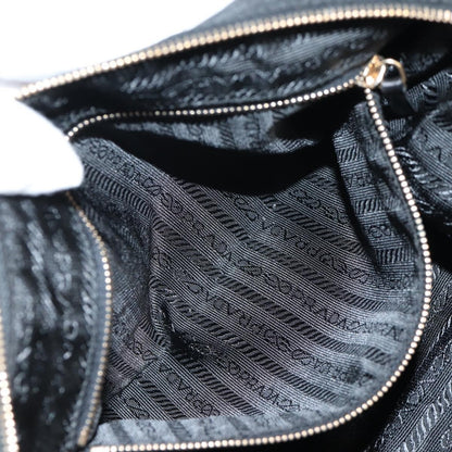 Prada Double Chain Hobo Nylon, BLACK, NYLON, Shoulder bag