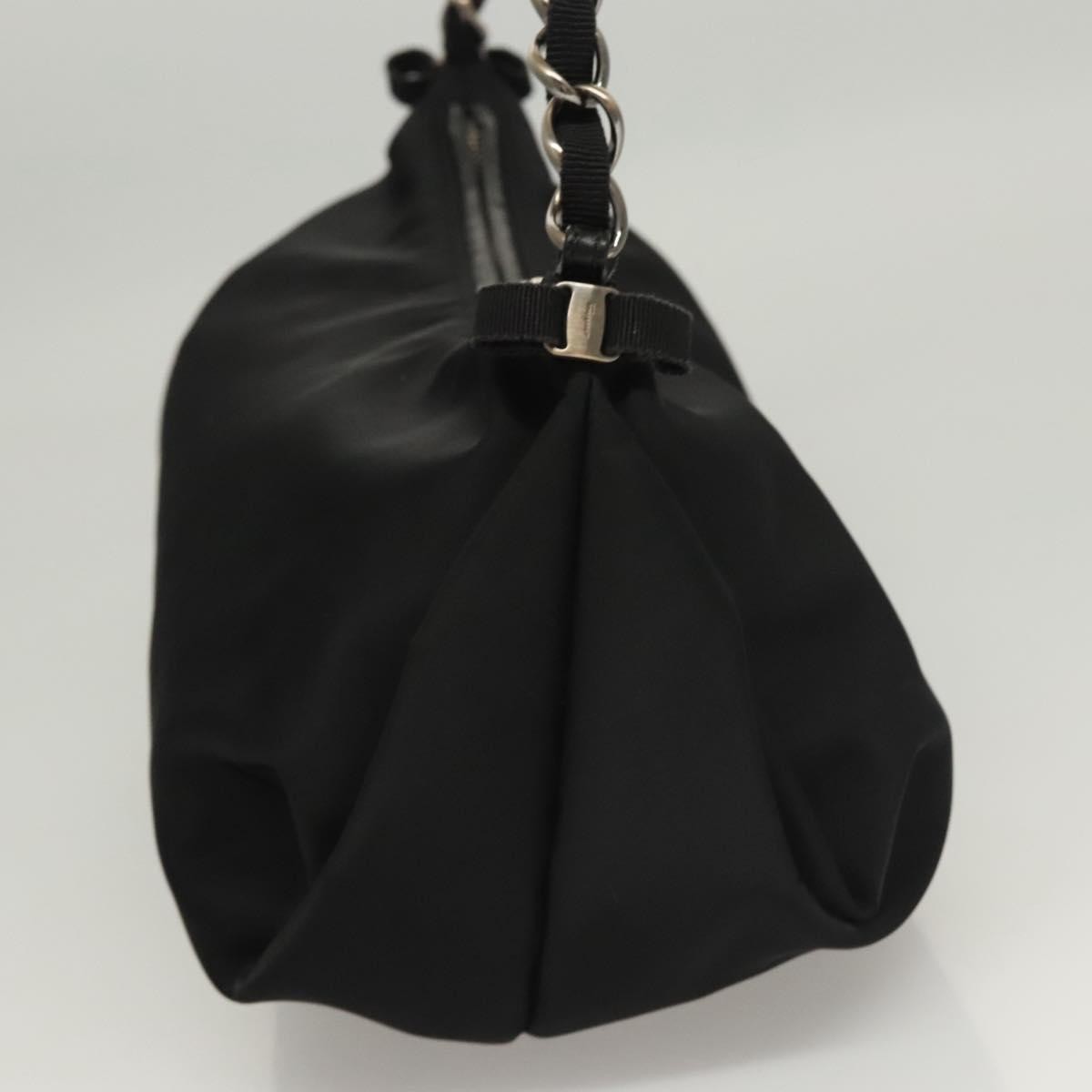 Salvatore Ferragamo Vala Shoulder Bag Nylon, BLACK, NYLON, Shoulder bag