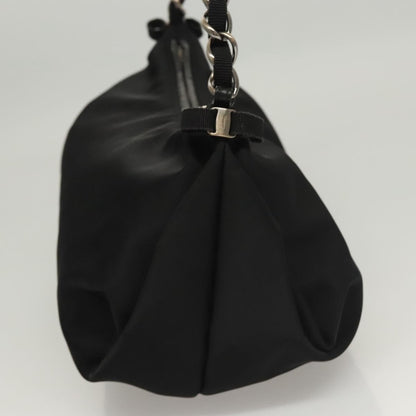 Salvatore Ferragamo Vala Shoulder Bag Nylon, BLACK, NYLON, Shoulder bag