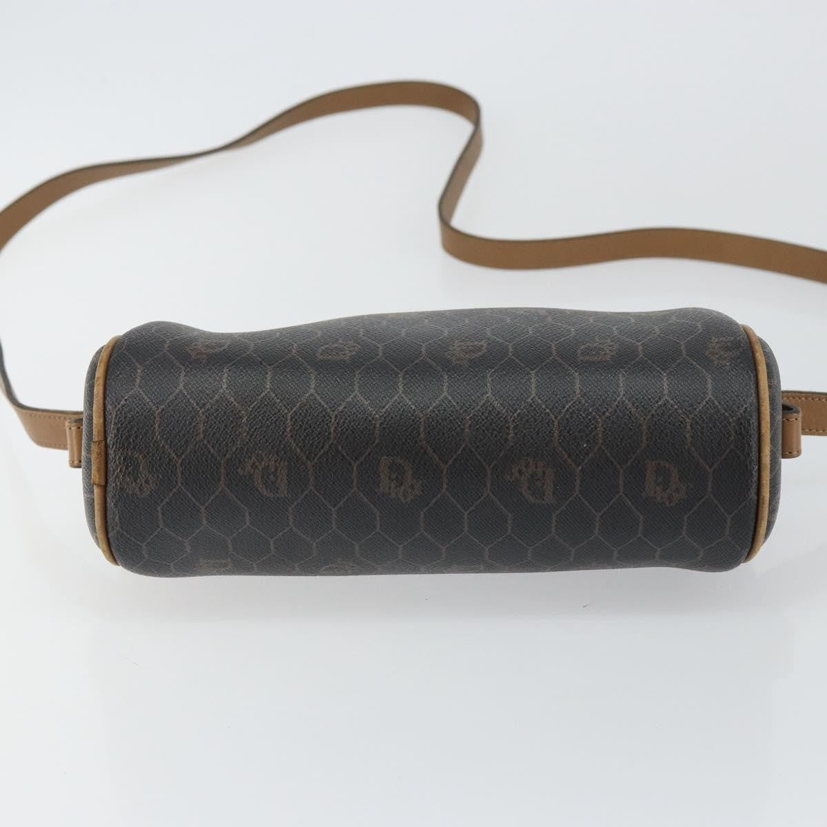 Christian Dior Vintage Honeycomb Shoulder Bag Canvas and Leather, BLACK, CANVAS, Shoulder bag