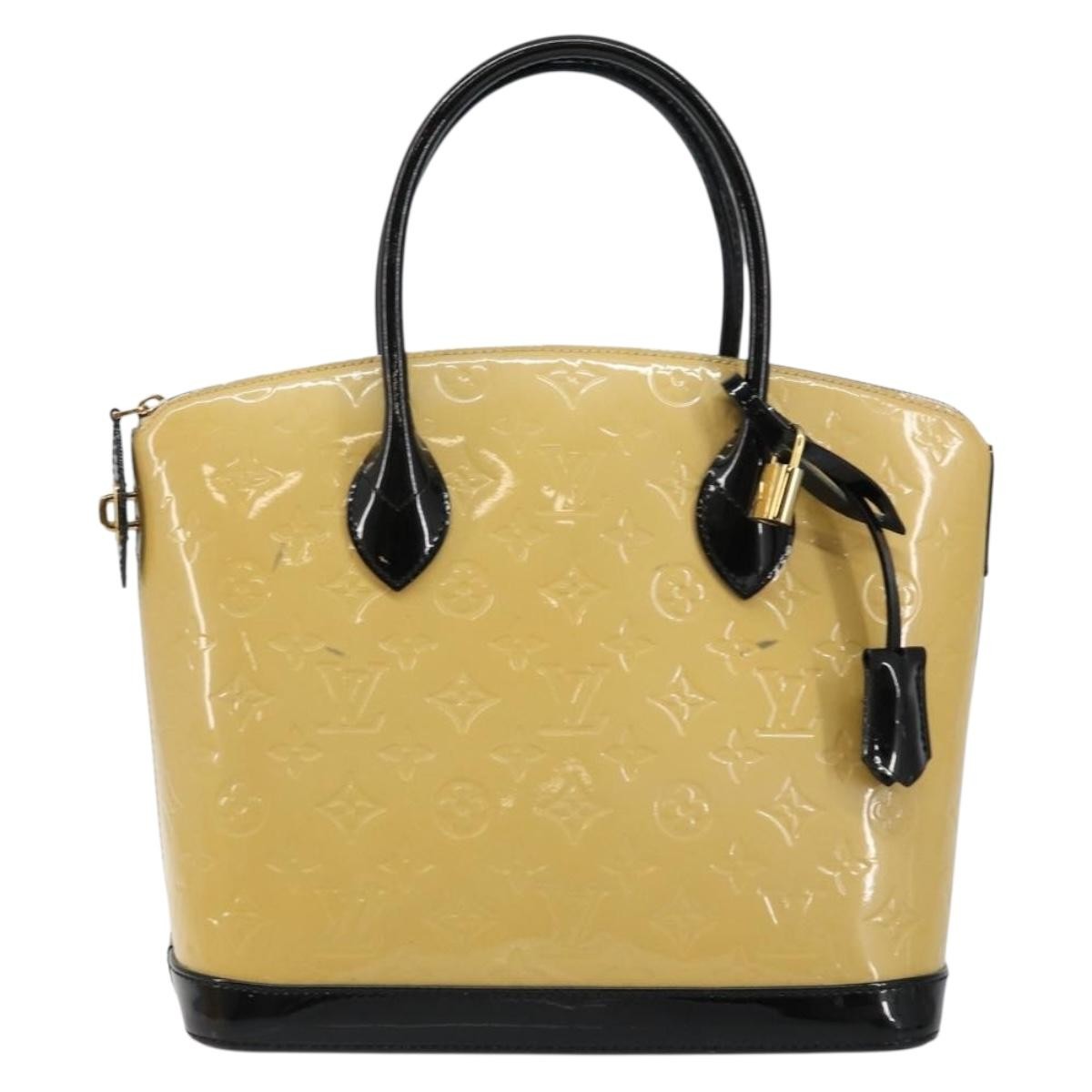 Louis Vuitton Lockit Handbag Monogram Vernis, BEIGE, PATENT_LEATHER, Tote bag