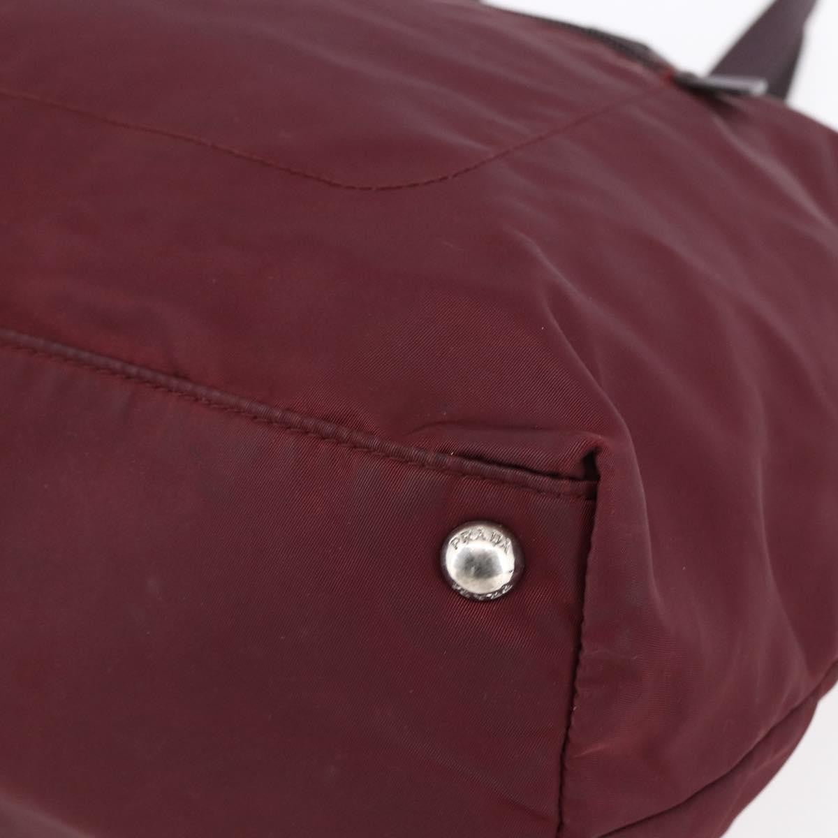 Prada Vintage Zip Tote Tessuto, BURGUNDY, NYLON, Tote bag