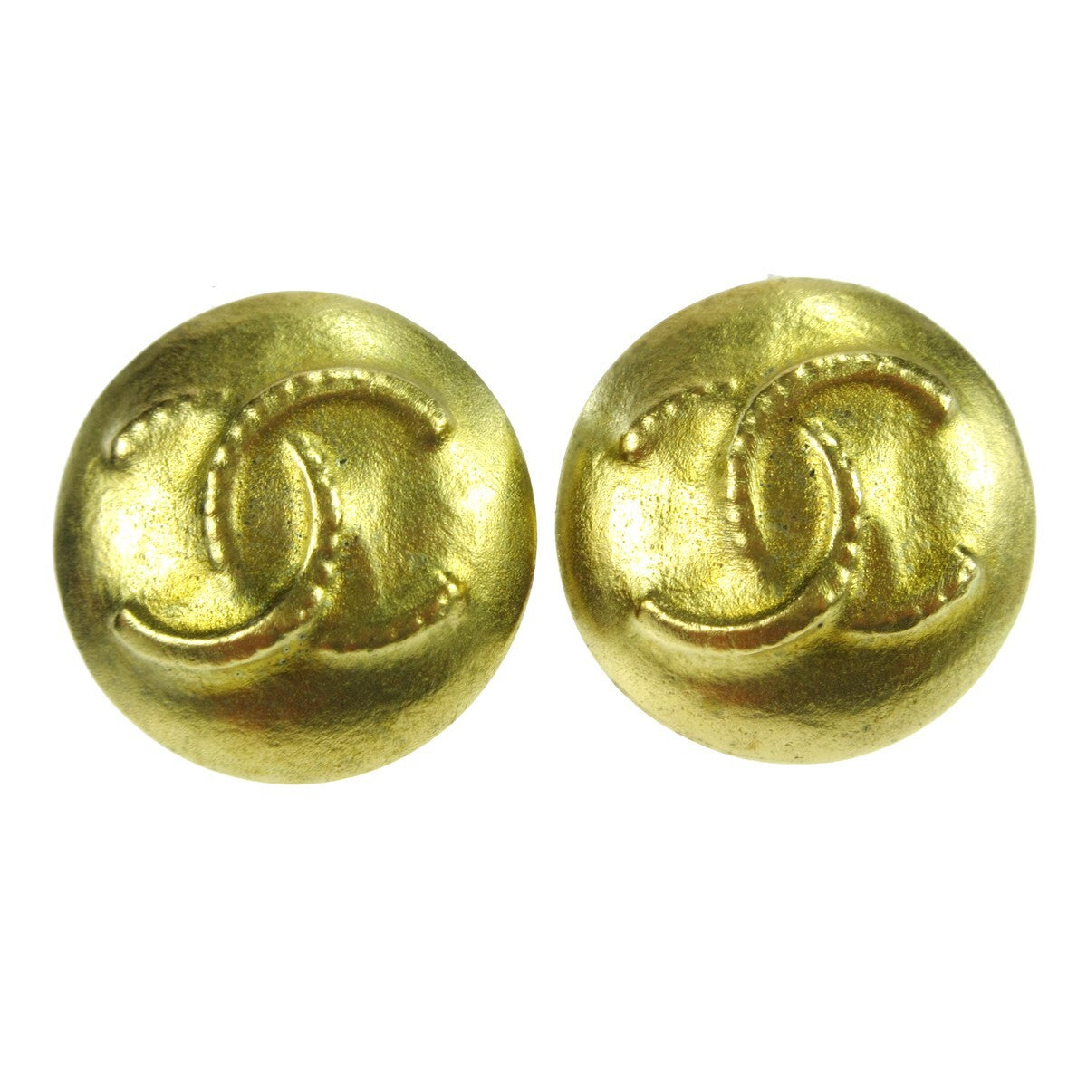 Chanel CC Button Clip-On Earrings Metal, GOLD, GOLD_PLATED, Earrings