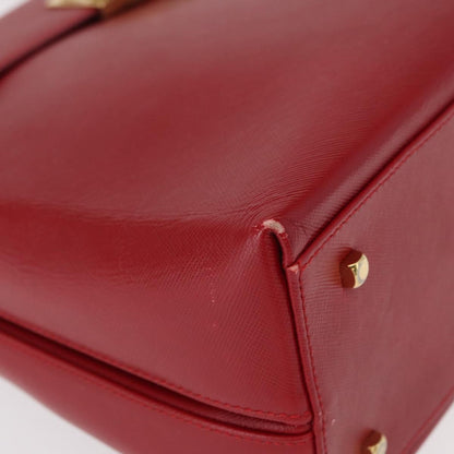 Salvatore Ferragamo Gancini handbag Leather, RED, LEATHER, Handbag