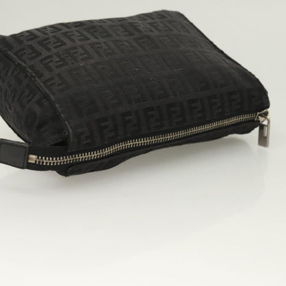 Fendi FF Logo Pouch Canvas, BLACK, CANVAS, Clutche & pouche