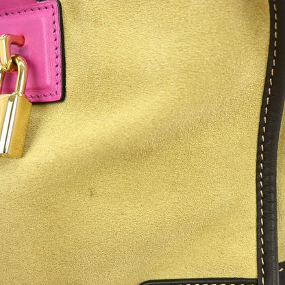 Loewe Amazona suede suede bag, BEIGE, LEATHER, Handbag