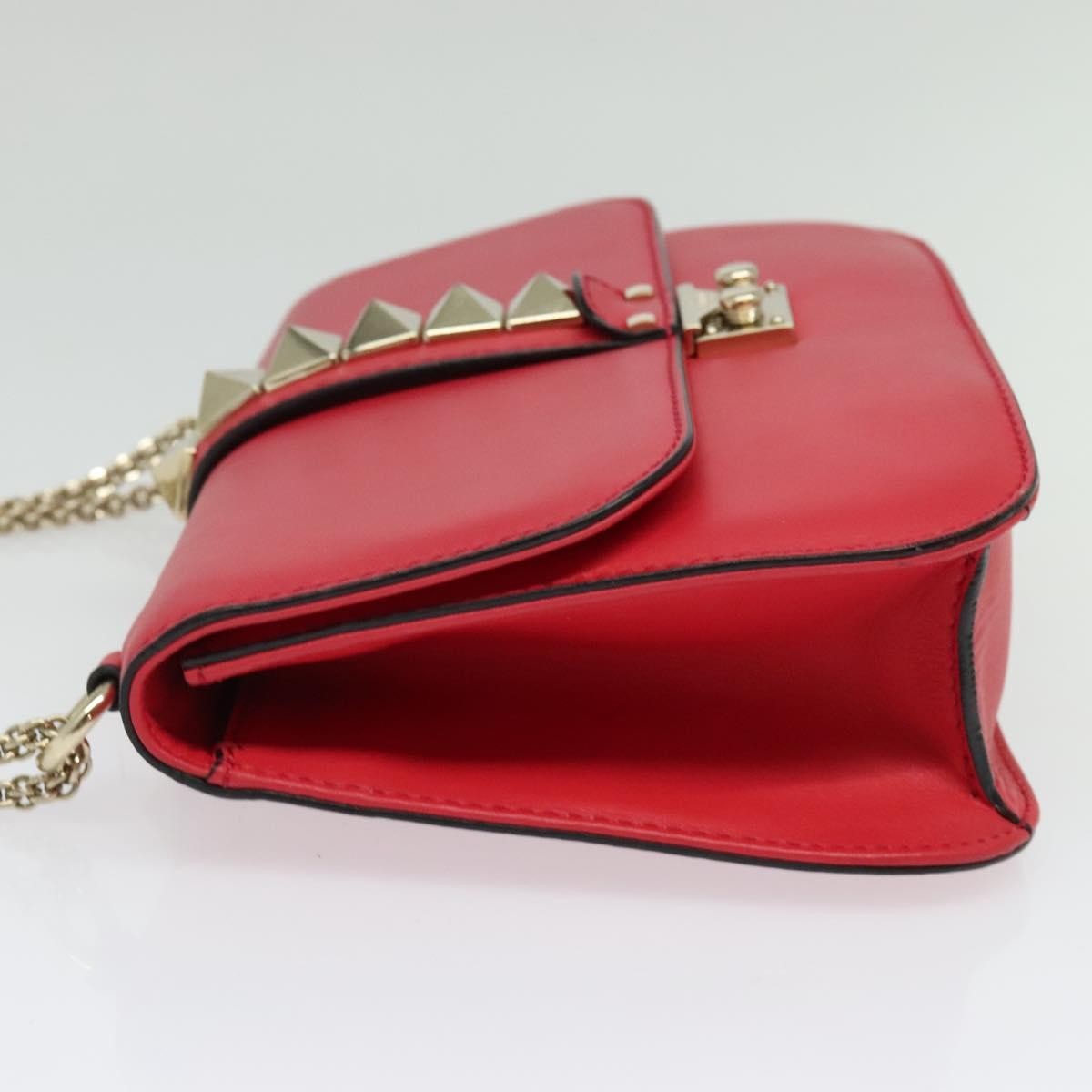 Valentino Garavani Rolling Rockstud Glam Lock Shoulder Bag Leather, PINK, LEATHER, Shoulder bag