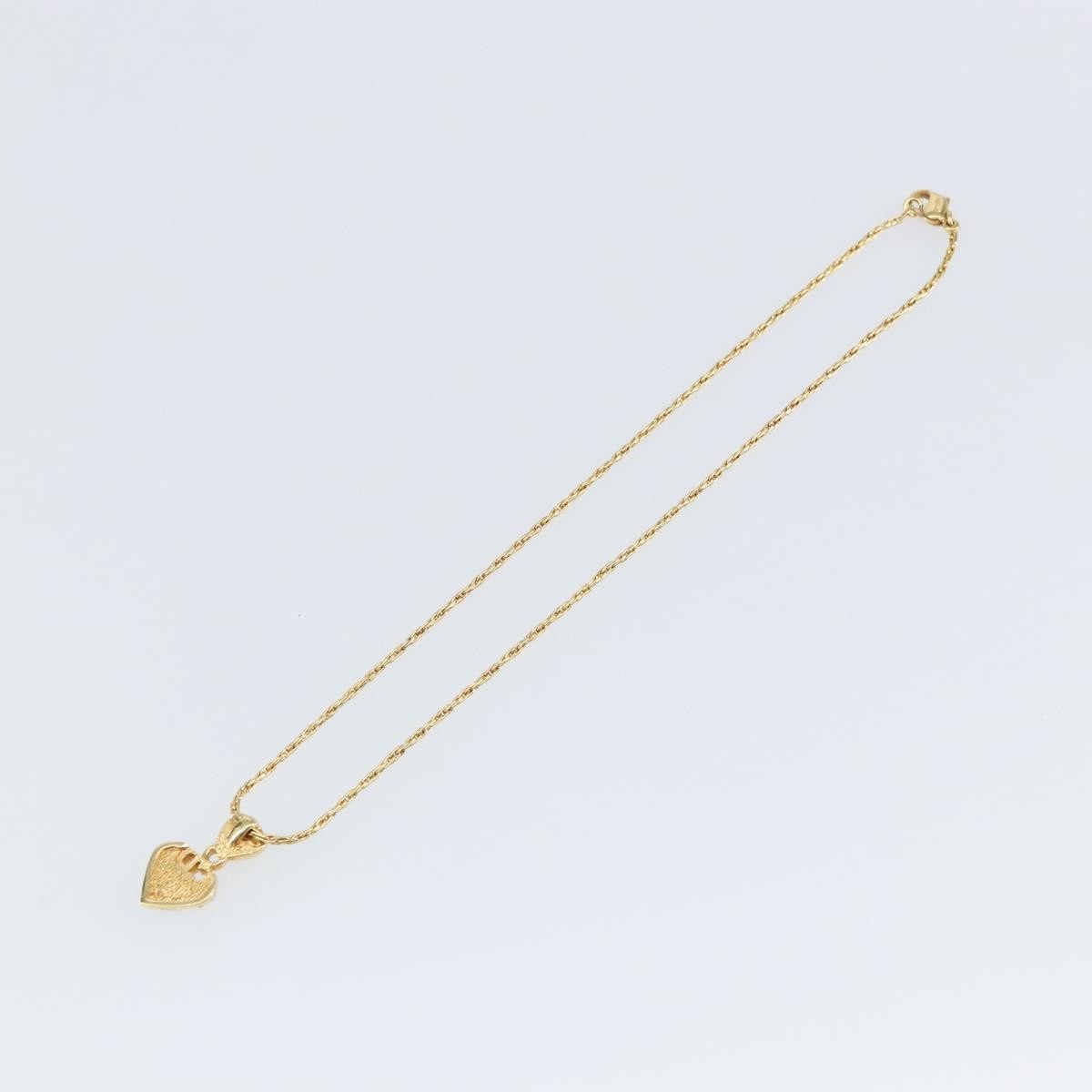 Christian Dior CD Pendant Necklace Metal and Crystals, GOLD, METAL, Necklace