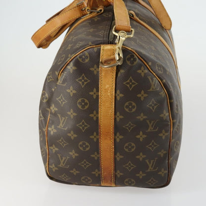 Louis Vuitton Keepall Bandouliere Bag Monogram Canvas, BROWN, CANVAS, Travel bag