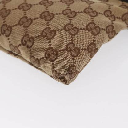 Gucci Vintage Double Belt Bag GG Canvas with Leather, BEIGE, CANVAS, Clutche & pouche