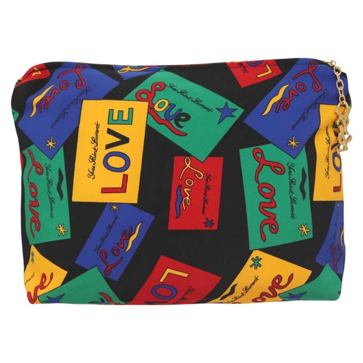Saint Laurent Zipped Pouch Printed Python, MULTICOLOUR, NYLON, Clutche & pouche