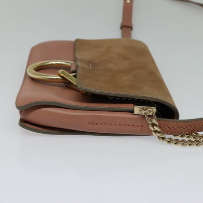 Chloe Faye Crossbody Leather and Suede, PINK, LEATHER, Shoulder bag